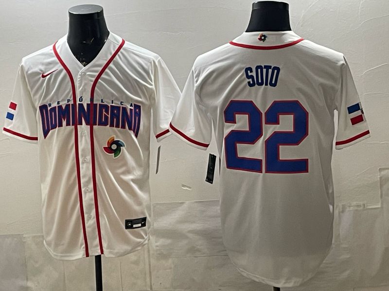 Men 2026 World Cub #22 Soto White Game Nike MLB Jersey style 007